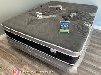 12in full size oasis thermal Comfort Europillowtop Mattress and Boxspring
