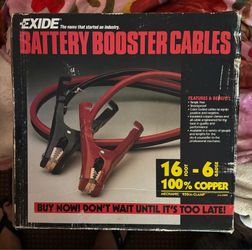 EXIDE 16-Foot 6-Gauge 100% Copper Battery Booster Cables