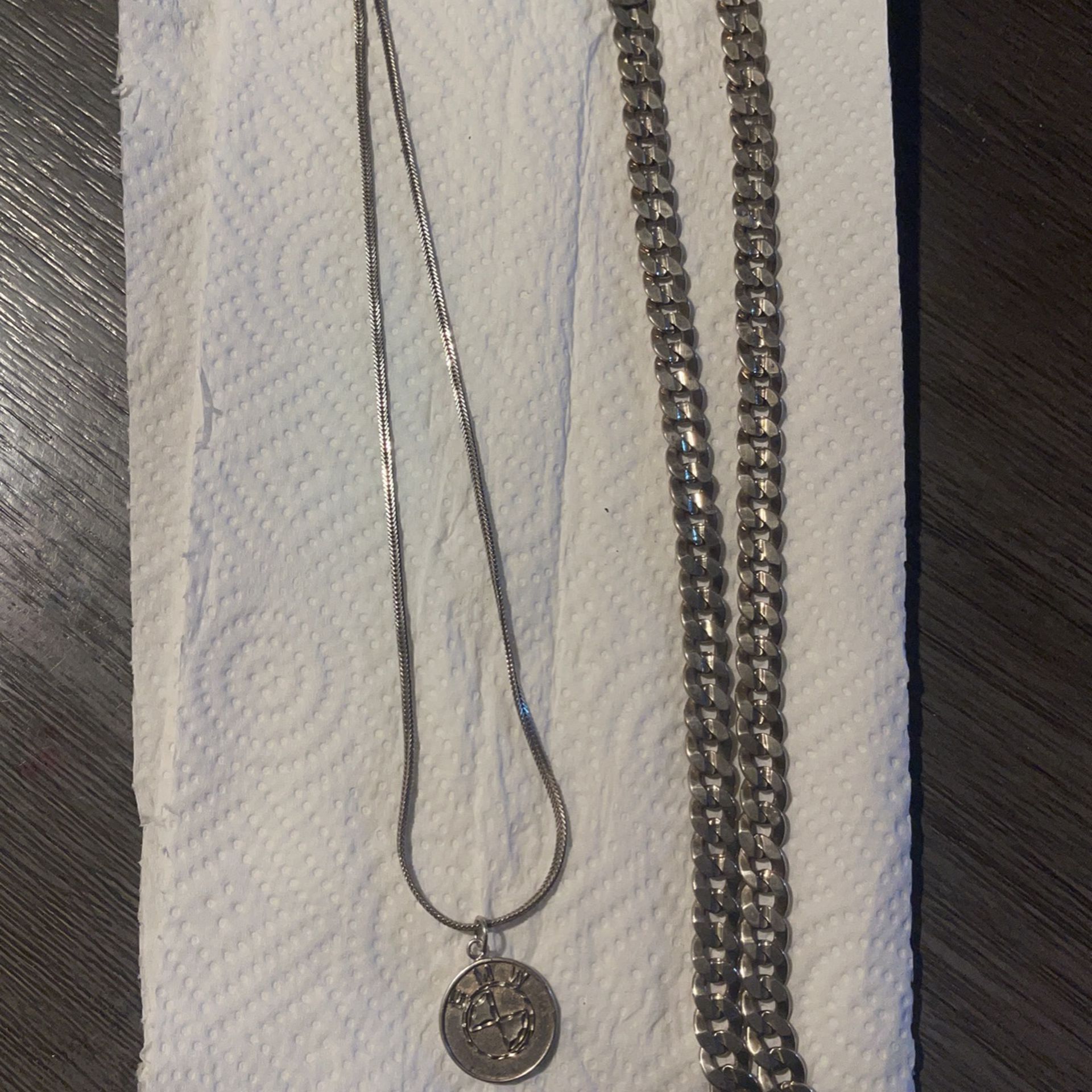 925 Silver Chains And Ring Necklace Set 200$ Firm 