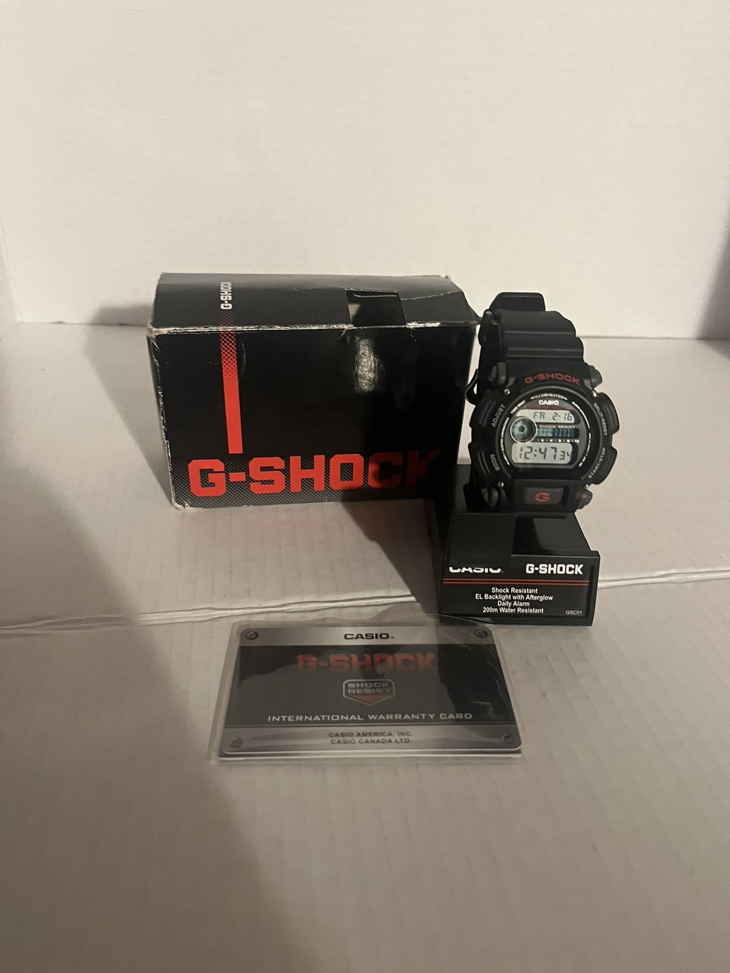 Casio G-Shock DW9052-1V 200M WR 24HR Stopwatch Black Resin Band Watch 9052 SERIE