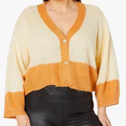KENDALL + KYLIE Women's Plus Size Block Cropped Cardigan size small