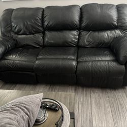 Black Leather Sofa & Loveseat