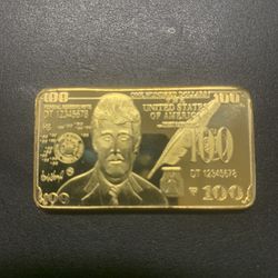 Gold Plated Bar-President Donald Trump & 2025 P&D Penny Set