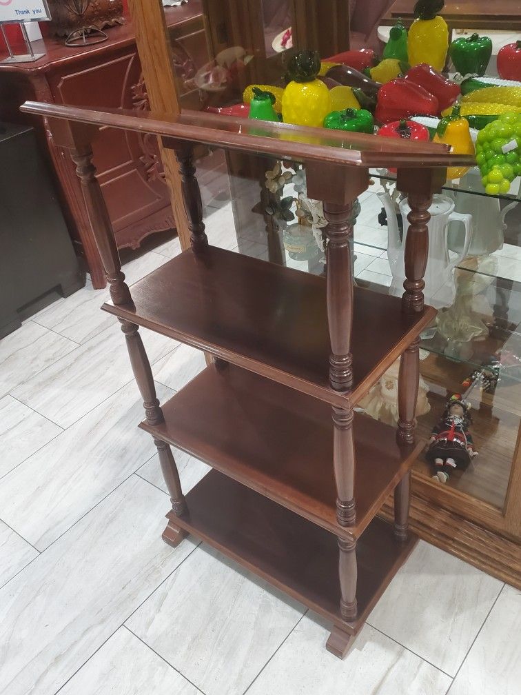 Angled Top Wood 4-Tier Shelf
