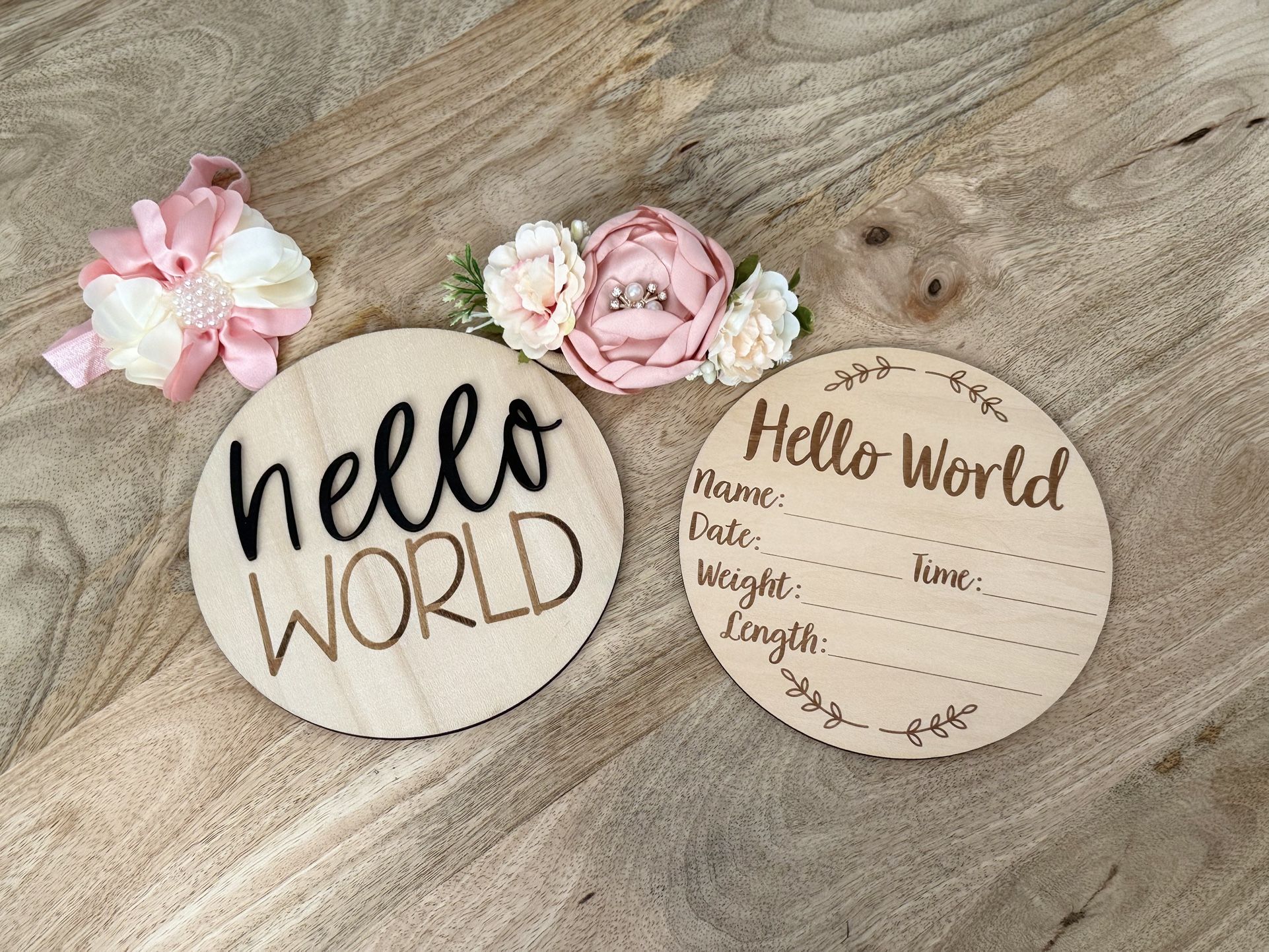 Hello World Wooden Announcements
