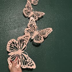 Pink Butterfly Decoration For Wall