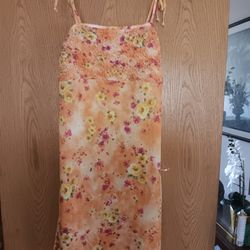 Women's Size Medium,  Agua Blues Floral Sundress 