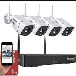 Firstrend 1080P 8CH Wireless Home Security Systems with 4pcs 2MP Full HD Cameras 1TB HDD-1TB