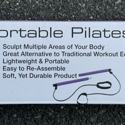 NEW - Workout Country Portable Pilates Bar  With Resistance Bands 