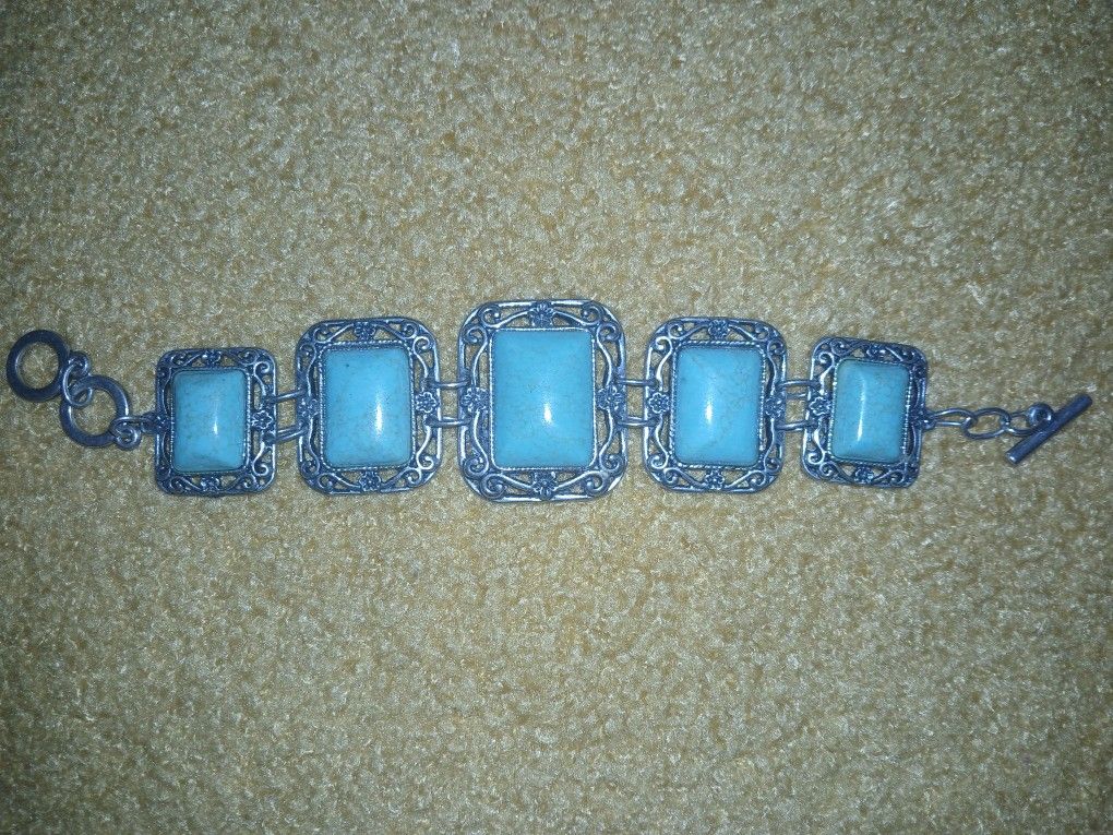 Genuine Silver Turquoise Bracelet