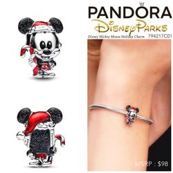 PANDORA Disney Mickey Mouse Holiday Charm w/box