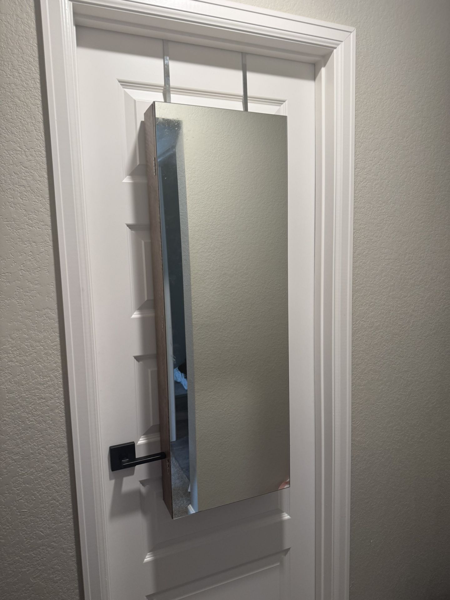 large hanging mirror jewelry and makeup organizer