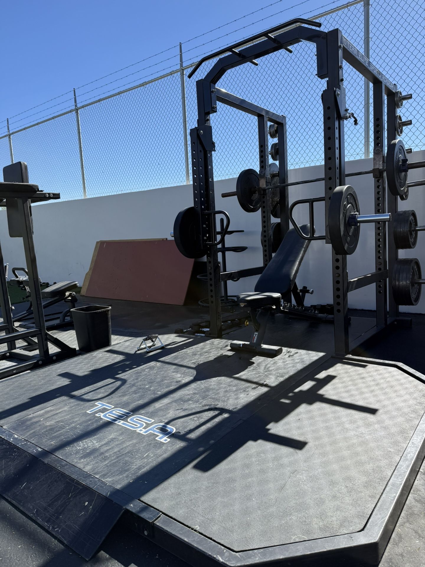 💪 FOR SALE: Legends Olympic Squat Rack w/ Platform – Fully Loaded Cage + Bench + Weights 💪