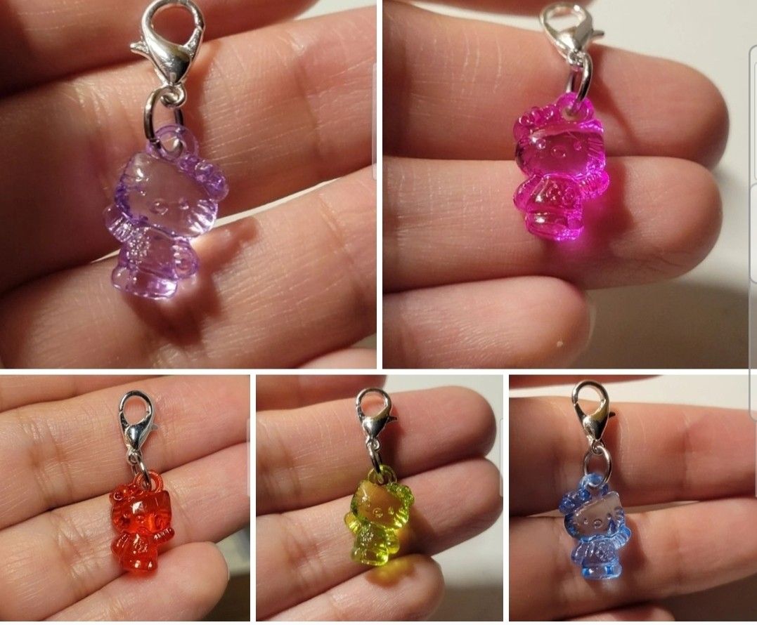 HELLO KITTY PLANNER CHARMS ACRYLICS X5 CAT MANY COLORS