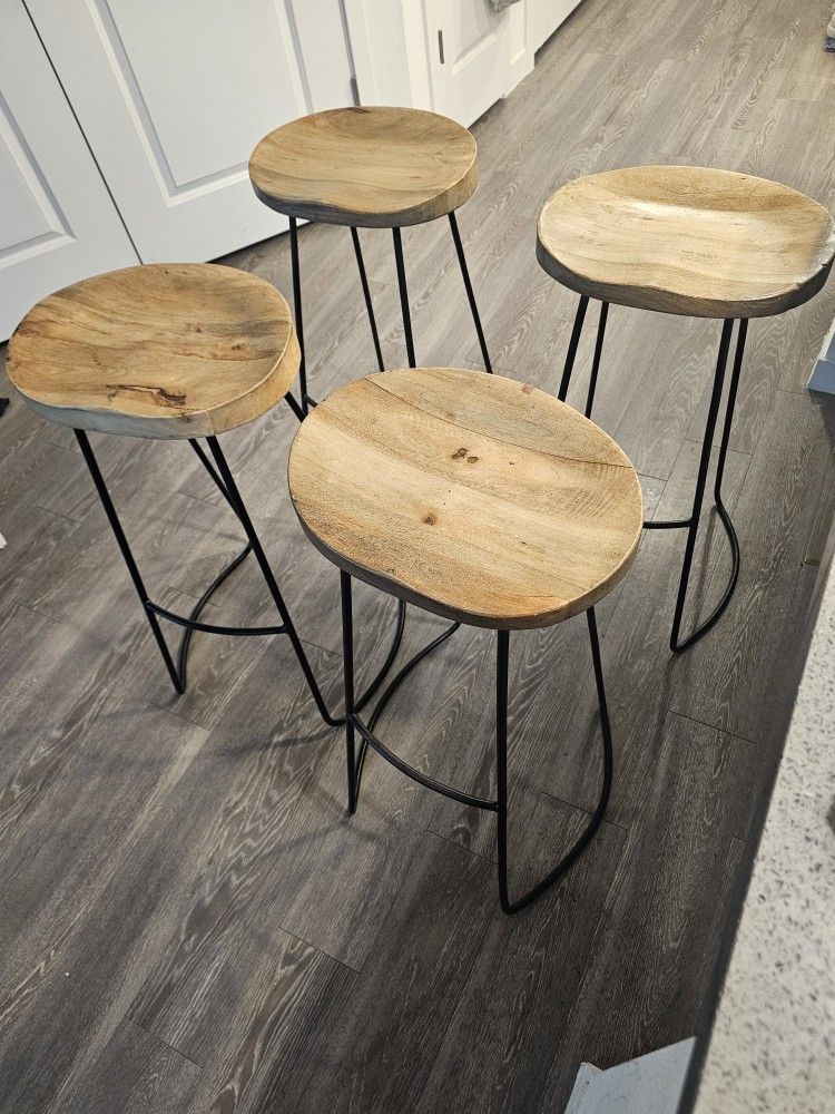 4 Wood Top Chairs