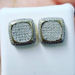 10k Gold Pair Of Diamond Earrings 