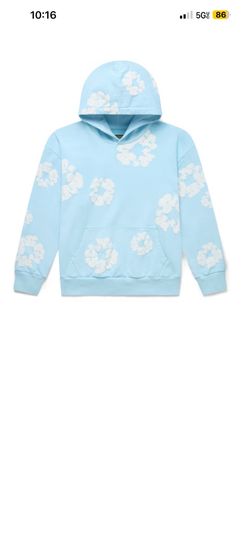 Light blue denim tears hoodie size medium
