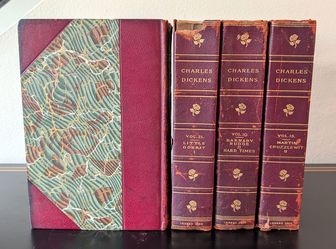 1900 Charles Dickens Autograph Edition 4 Volume Set Illustrated Chapman & Hall