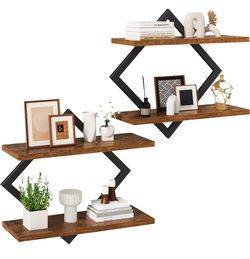 Floating Shelves, 15 Inch Wall Shelf Set of 2