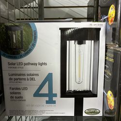 Naturally Solar Vintage-Style Solar LED Pathway Lights 25 Lumens Set of 4