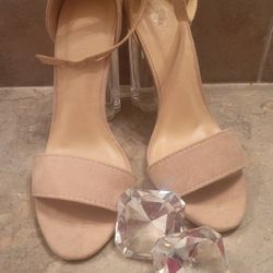 Beautiful Beige Clear Heel 