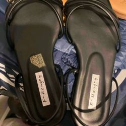 Size 6.5 Black Sandles With Backs 