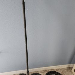 Sports Authority Barbell, 130 lbs Weights And 3 Sets Dumbbell Bars