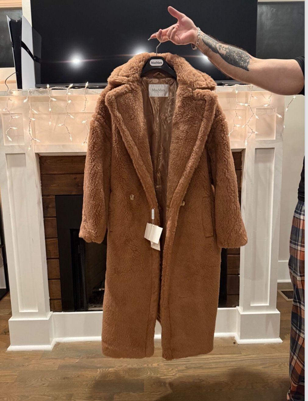 MAX MARA Teddy Bear Coat In Camel Size M