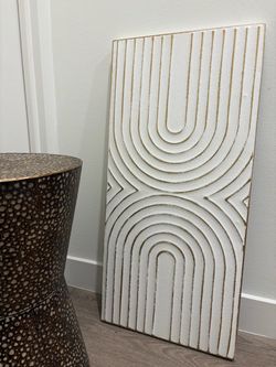 White Textured Abstract Wall Art Panel
