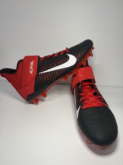 Nike Alpha Menace Pro 2 Mid Football Black Red BV3945-600 Men Sz 13.5 New No Box