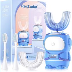 BRAND NEW RexCodar Ultrasonic Kid's Electric Toothbrush, IPX7 Waterproof, 5 Cleaning Modes, 6-12 age