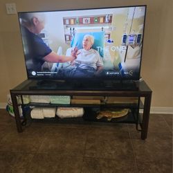 Wood And Glass TV Stand Entertainment Cemter TV Console 