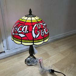 Vintage 15-1/2” Coca Cola Tiffany Style Plastic Stained Glass Shade 