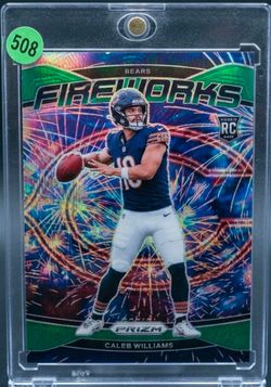 Caleb Williams Prizm Fireworks Rookie Card Bears