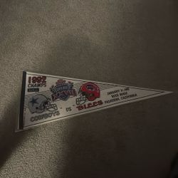 Dallas Cowboys Vs Buffalo Bills Super Bowl XXVII 1992 Champs Pennant