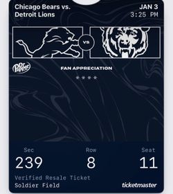 Chicago Bears versus Detroit Lions