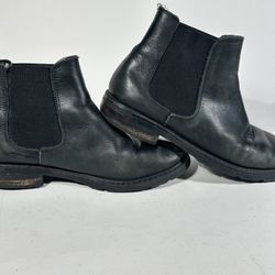 Steve Madden Leo Soldo Women’s Black Leather Chelsea Ankle Boots Size 7M