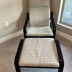 IKEA POÄNG armchair and ottoman