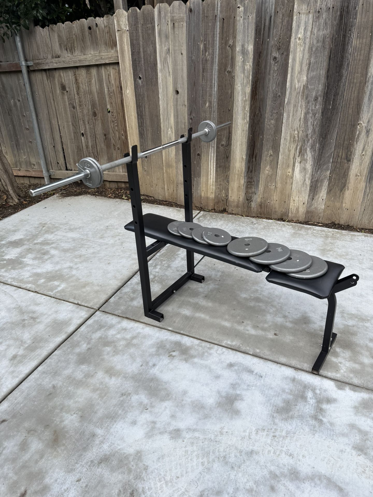 $85 BENCH PRESS WITH BAR & WEIGHTS