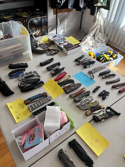 Knifes, toys , tools , plates , tables and more
