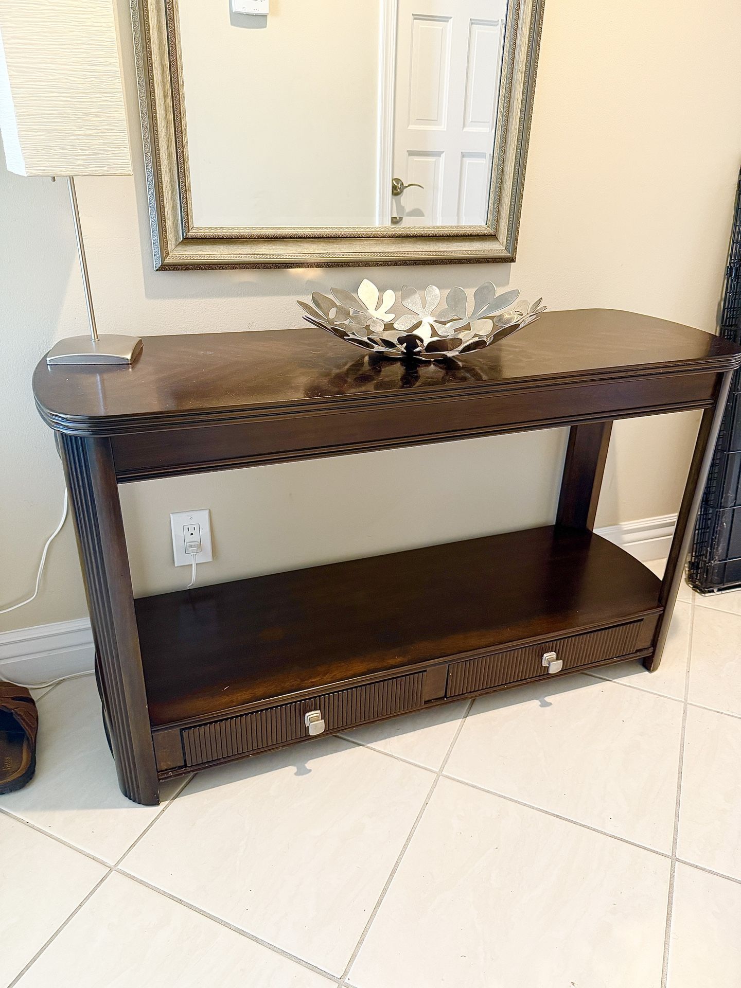 2 Wood console table
