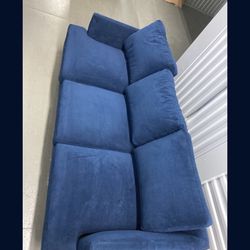  West Elm Haven Loft 76" Sofa, Distressed Velvet, Ink Blue, Pecan, Couch, Luxury, Comfortable  In the store this Gorgeous and comfy Sofa is 1500$  plu