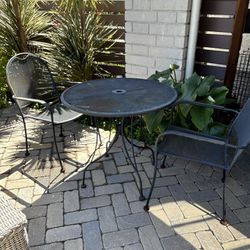 Metal Table And 2 Chairs