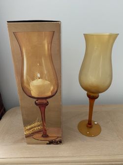 2 Kirkland’s Home Hurricane candle holders fall color
