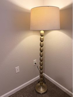 Gold and white lamp