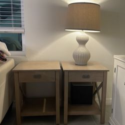 Set of 2 Rustic/Coastal End Tables from Target, Light brownish gray