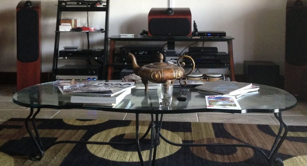 Vintage Glass And Wrought Iron Coffee Table