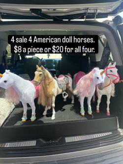 4 American Doll Toy Horses