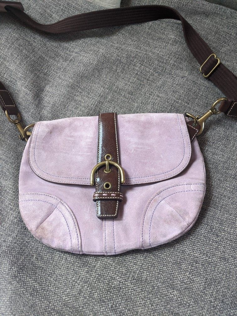 Coach Suede Lavender Crossbody