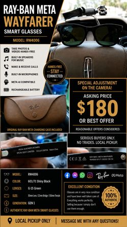 Ray-Ban Meta Wayfarer Smart Glasses RW4006